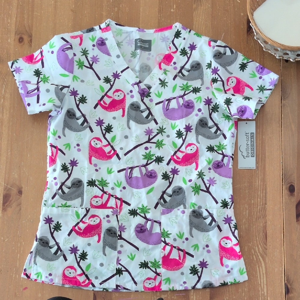 Uniform Advantage Women's Pajama Top with Sloth Print